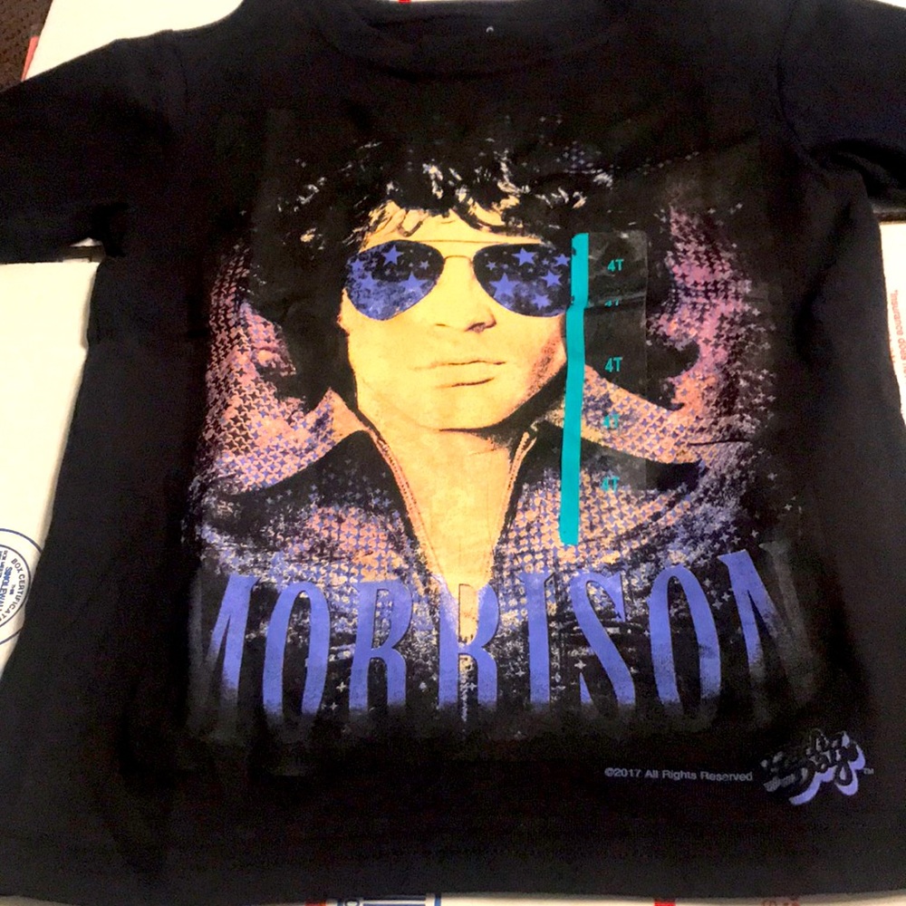 JIM MORRISON The Doors Size 4T Radio Days 2017 Rock T-Shirt Black Short Sleeve